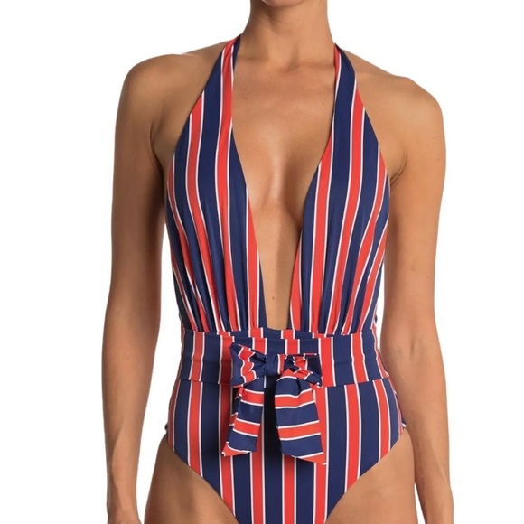 WeWoreWhat Other - WeWoreWhat One Piece Red & Blue Stripes